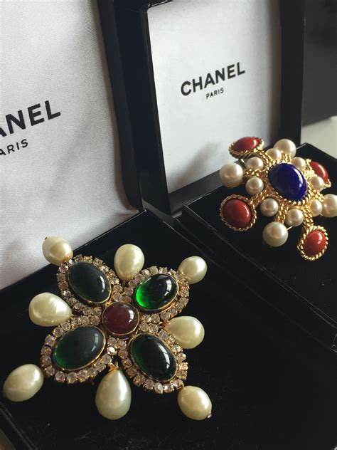 chanel costume jewelry vintage|authentic Chanel brooches.